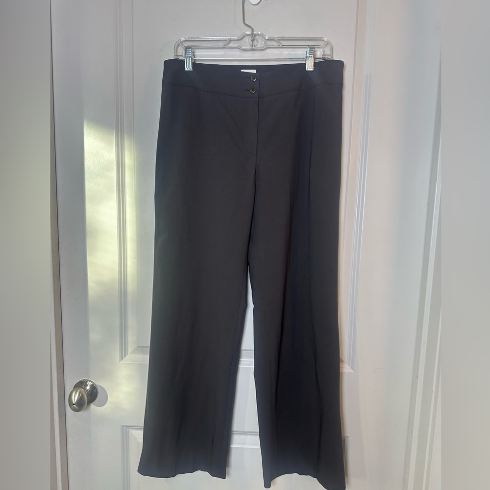 Armani Collezioni Brown Flat Front Wide Leg Designer Trouser Pants, Size 8
